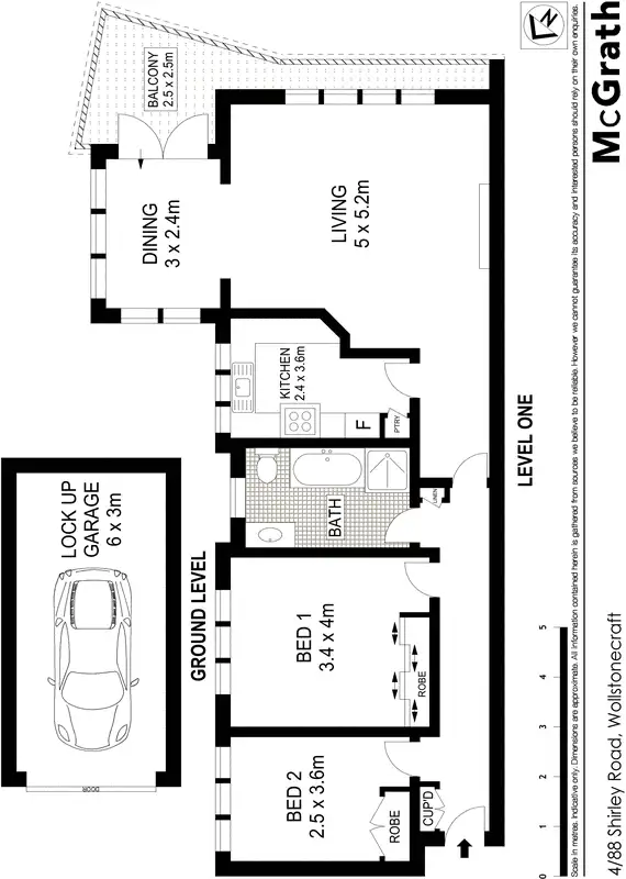 Floorplan of Homely apartment listing, 4/88 Shirley Road, Wollstonecraft NSW 2065