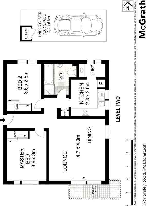 Floorplan of Homely apartment listing, 4/69 Shirley Road, Wollstonecraft NSW 2065