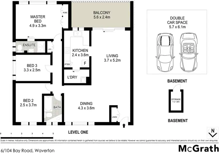 Floorplan of Homely apartment listing, 6/104 Bay Road, Waverton NSW 2060