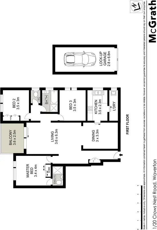 Floorplan of Homely apartment listing, 1/20 Crows Nest Road, Waverton NSW 2060