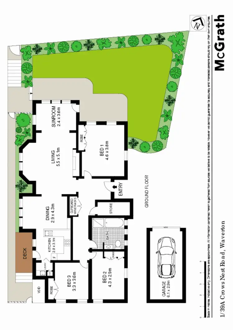 Floorplan of Homely apartment listing, 1/39A Crows Nest Road, Waverton NSW 2060