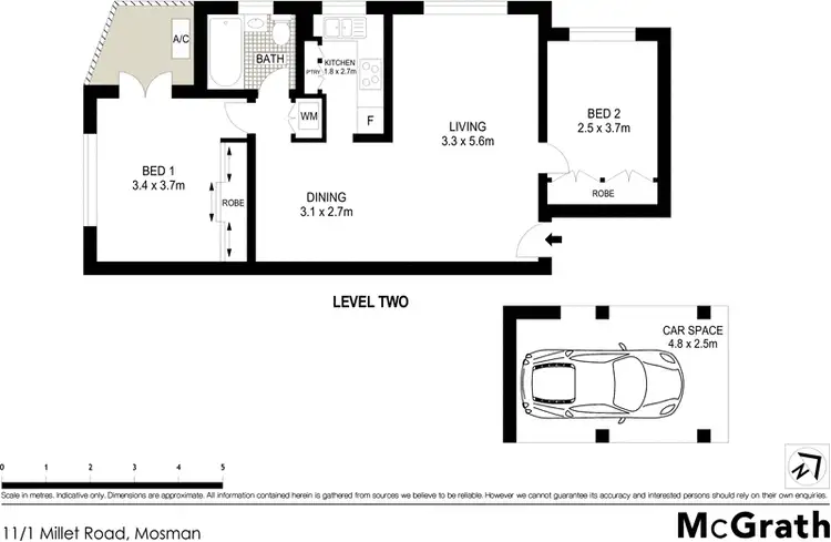 Floorplan of Homely apartment listing, 11/1 Millett Road, Mosman NSW 2088