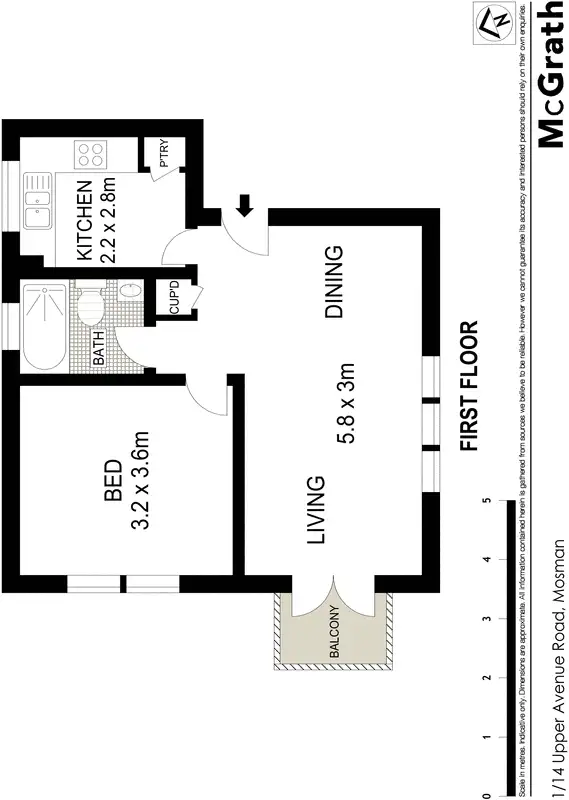 Floorplan of Homely apartment listing, 1/41 Upper Avenue Road, Mosman NSW 2088