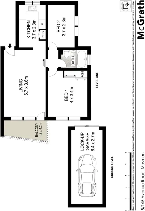 Floorplan of Homely apartment listing, 5/165 Avenue Road, Mosman NSW 2088
