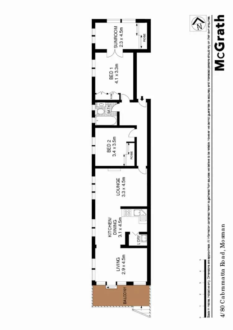 Floorplan of Homely apartment listing, 4/80 Cabramatta Road, Mosman NSW 2088