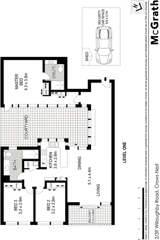Floorplan of Homely apartment listing, 2/39 Willoughby Road, Crows Nest NSW 2065