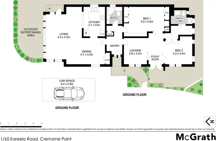Floorplan of Homely apartment listing, 1/65 Kareela Road, Cremorne Point NSW 2090