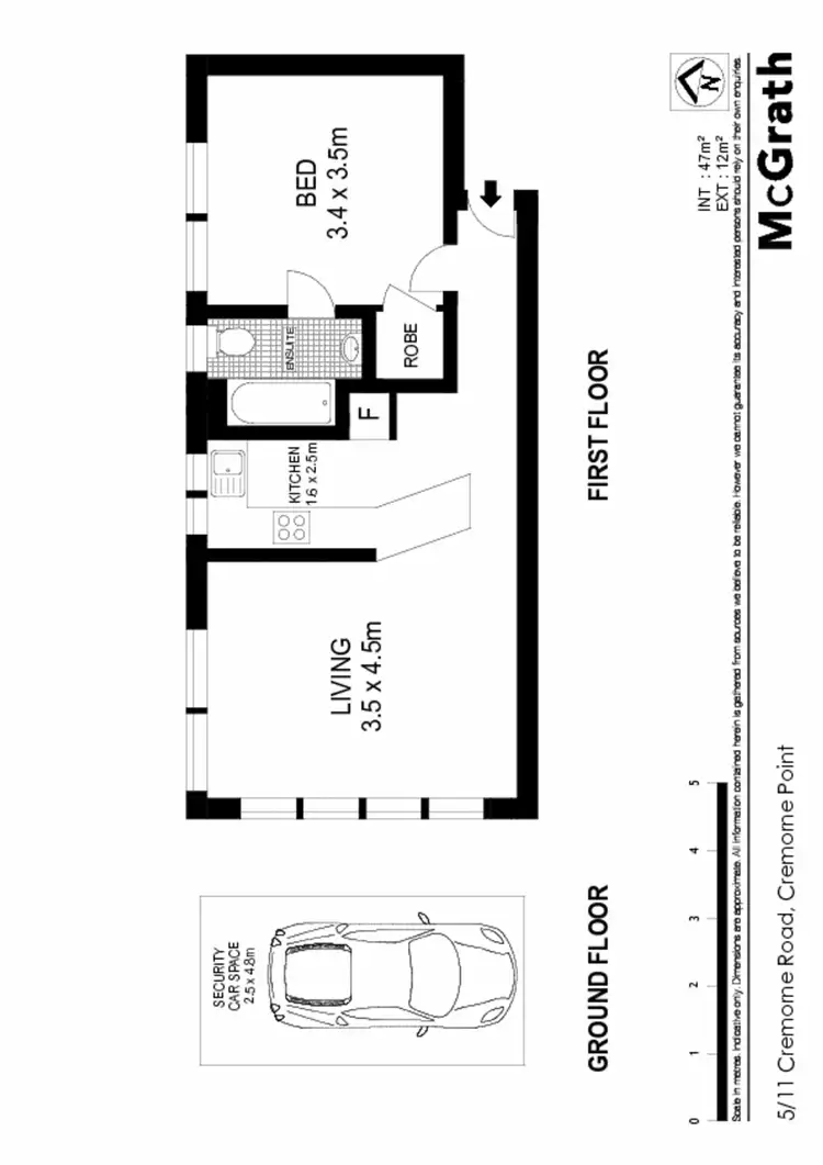 Floorplan of Homely apartment listing, 5/11 Cremorne Road, Cremorne Point NSW 2090