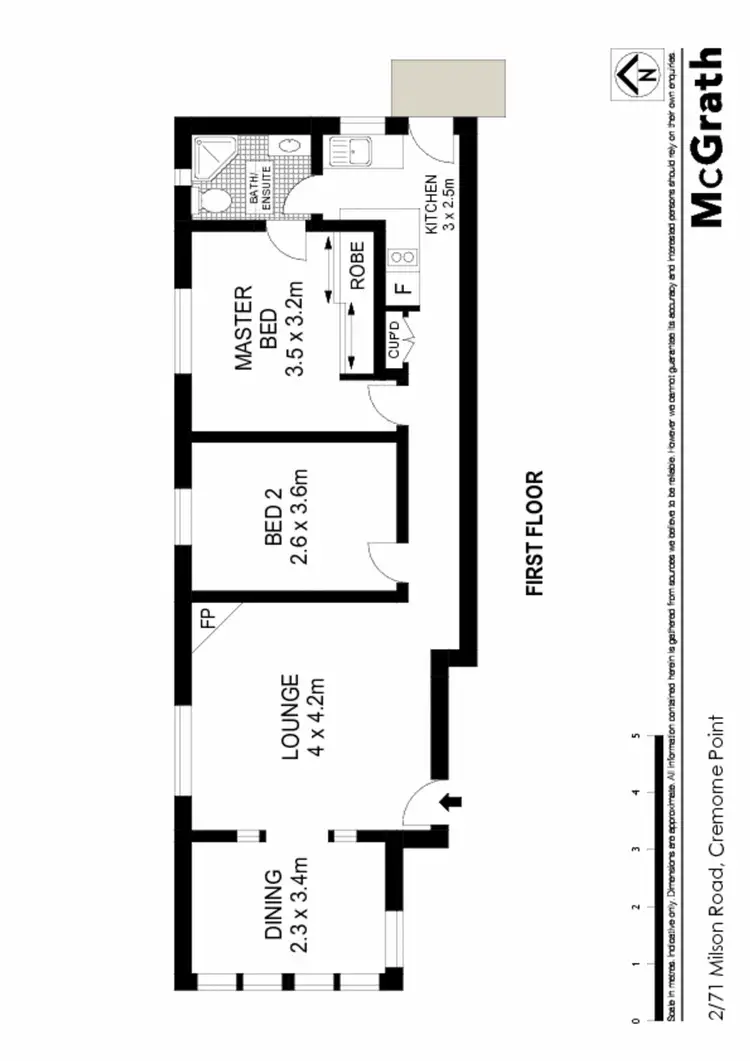 Floorplan of Homely apartment listing, 2/71 Milson Road, Cremorne Point NSW 2090
