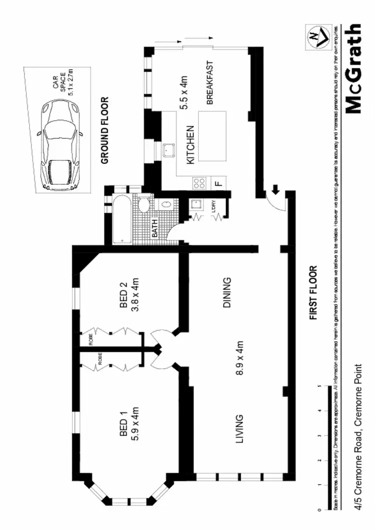 Floorplan of Homely apartment listing, 4/5 Cremorne Road, Cremorne Point NSW 2090