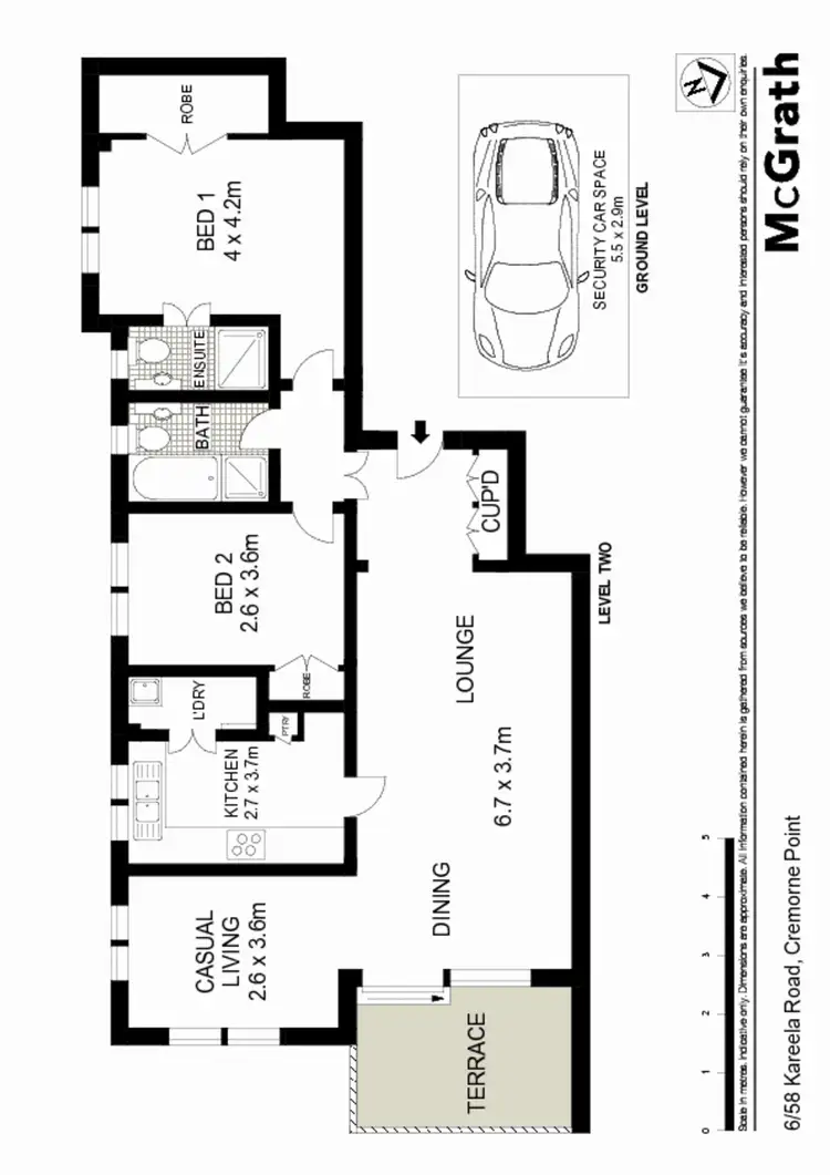 Floorplan of Homely apartment listing, 6/58 Kareela Road, Cremorne Point NSW 2090