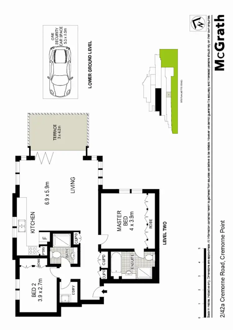 Floorplan of Homely apartment listing, 2/42A Cremorne Road, Cremorne Point NSW 2090
