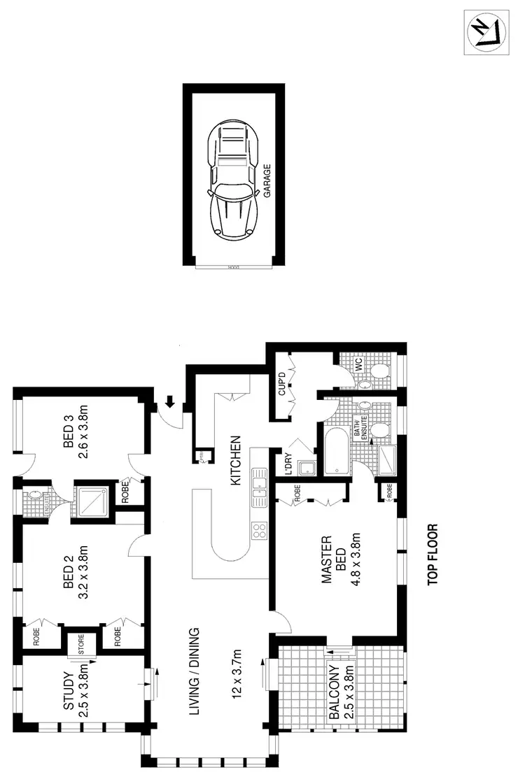 Floorplan of Homely apartment listing, 6/90 Milson Road, Cremorne Point NSW 2090