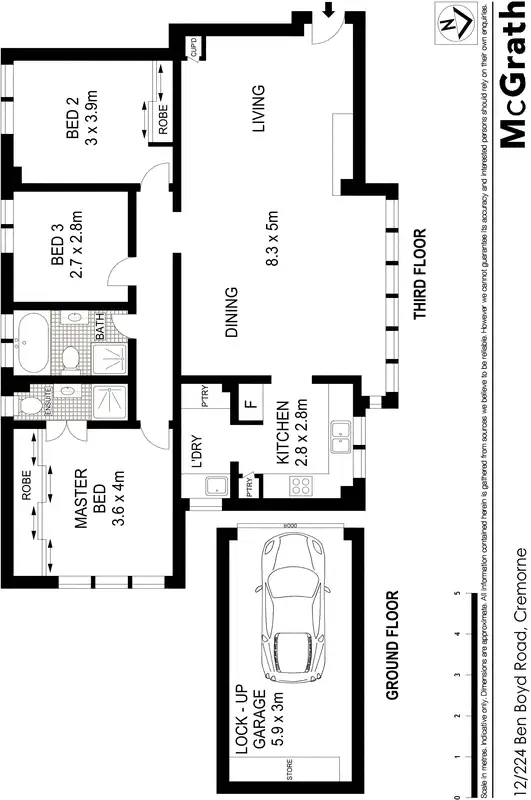 Floorplan of Homely apartment listing, 12/224 Ben Boyd Road, Cremorne NSW 2090