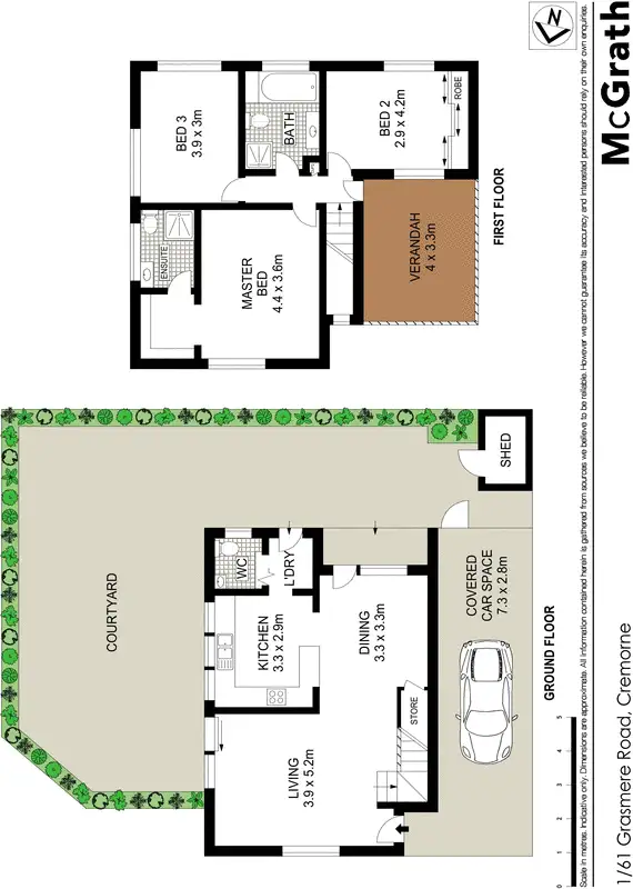 Floorplan of Homely townhouse listing, 1/61 Grasmere Road, Cremorne NSW 2090