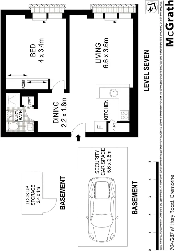 Floorplan of Homely apartment listing, 704/287 Military Road, Cremorne NSW 2090