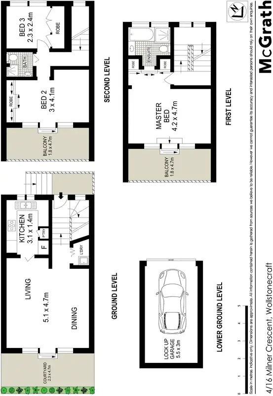 Floorplan of Homely townhouse listing, 4/16 Milner Crescent, Wollstonecraft NSW 2065