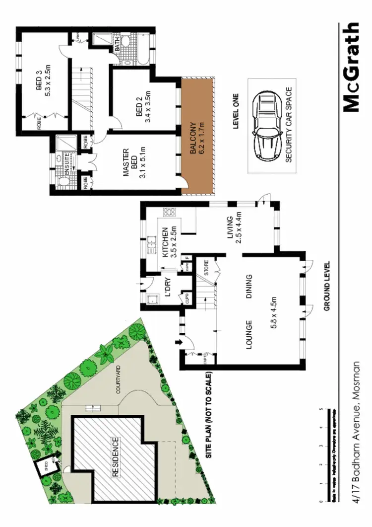 Floorplan of Homely townhouse listing, 4/17 Badham Avenue, Mosman NSW 2088