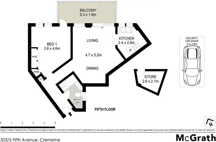 Floorplan of Homely apartment listing, 503/5 Fifth Avenue, Cremorne NSW 2090