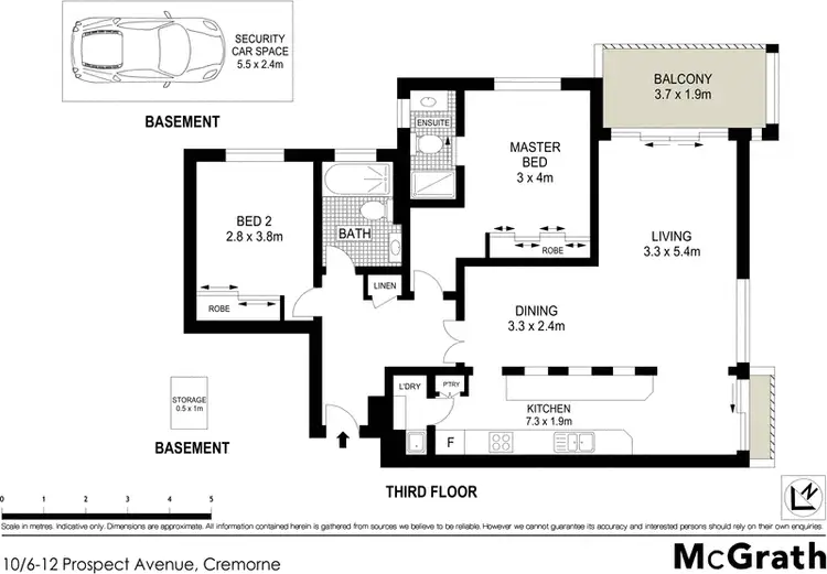 Floorplan of Homely apartment listing, 10/6 Prospect Avenue, Cremorne NSW 2090