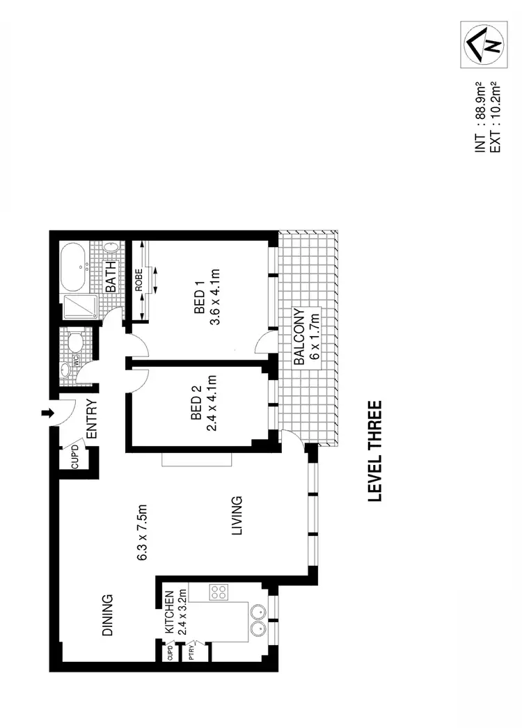 Floorplan of Homely apartment listing, 10/18 Cranbrook Avenue, Cremorne NSW 2090