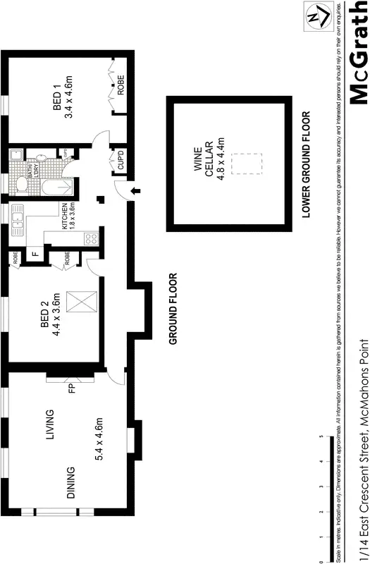 Floorplan of Homely apartment listing, 1/14 East Crescent Street, Mcmahons Point NSW 2060