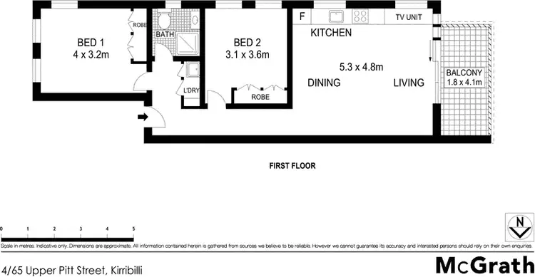 Floorplan of Homely apartment listing, 4/65 Upper Pitt Street, Kirribilli NSW 2061