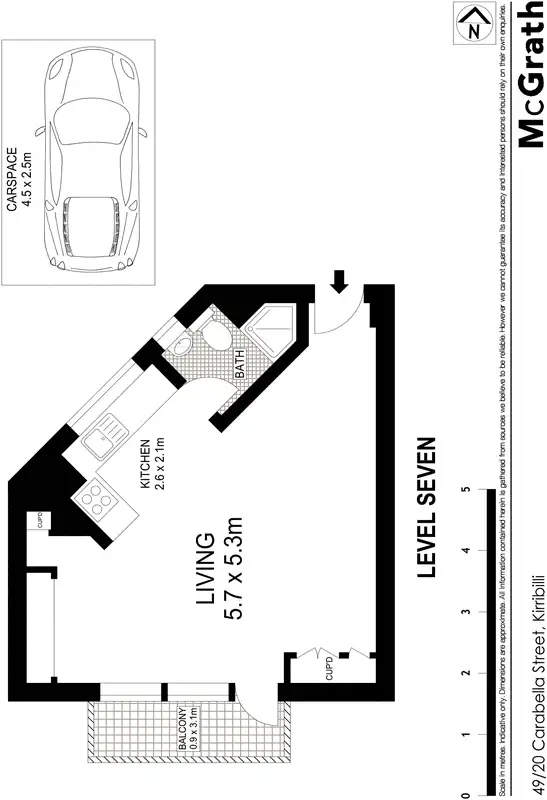Floorplan of Homely studio listing, 49/20 Carabella Street, Kirribilli NSW 2061