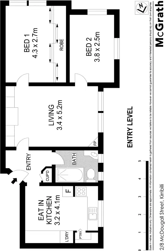 Floorplan of Homely apartment listing, 2/8 McDougall Street, Kirribilli NSW 2061