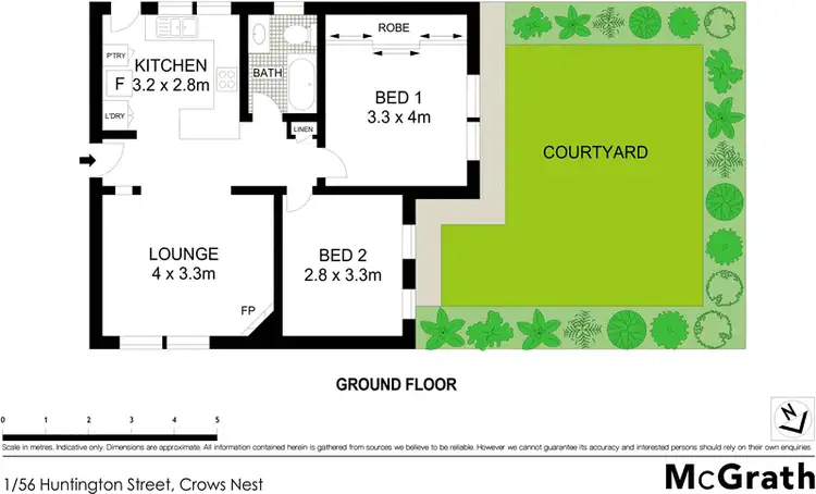 Floorplan of Homely apartment listing, 1/56 Huntington Street, Crows Nest NSW 2065