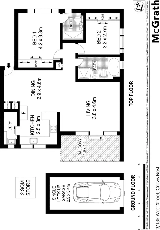 Floorplan of Homely apartment listing, 3/135 West Street, Crows Nest NSW 2065