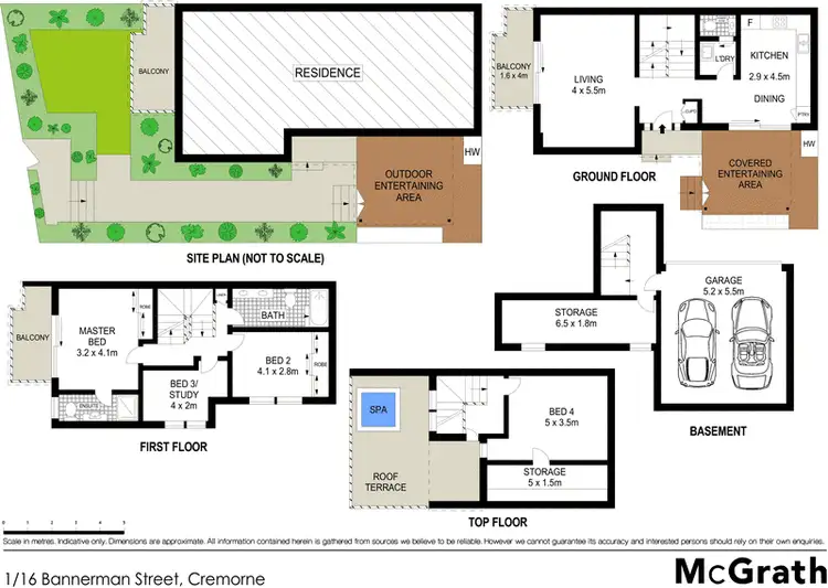 Floorplan of Homely townhouse listing, 1/16 Bannerman Street, Cremorne NSW 2090