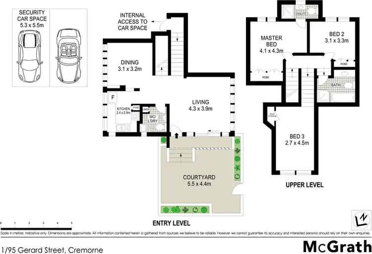 Floorplan of Homely townhouse listing, 1/95 Gerard Street, Cremorne NSW 2090