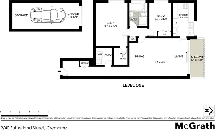 Floorplan of Homely apartment listing, 9/40 Sutherland Street, Cremorne NSW 2090