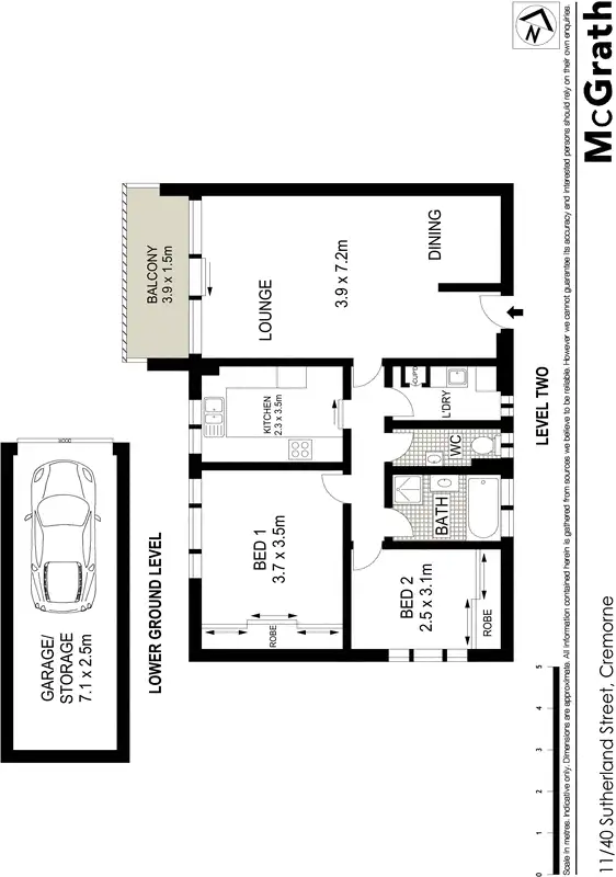 Floorplan of Homely apartment listing, 11/40 Sutherland Street, Cremorne NSW 2090