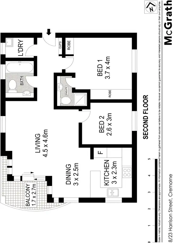 Floorplan of Homely apartment listing, 8/23 Harrison Street, Cremorne NSW 2090