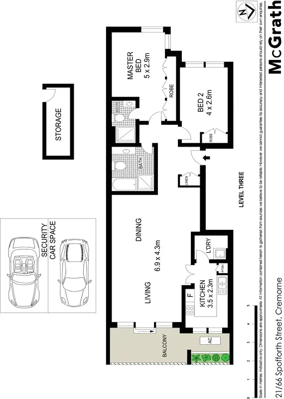 Floorplan of Homely apartment listing, 21/66 Spofforth Street, Cremorne NSW 2090