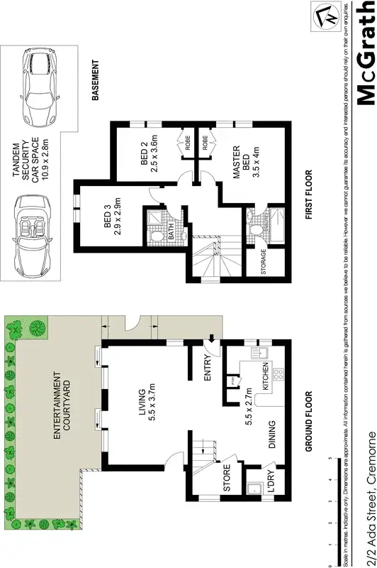 Floorplan of Homely townhouse listing, 2/2 Ada Street, Cremorne NSW 2090