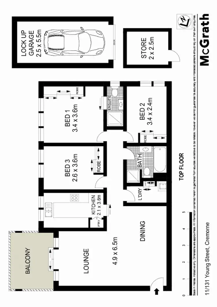 Floorplan of Homely apartment listing, 11/131 Young Street, Cremorne NSW 2090