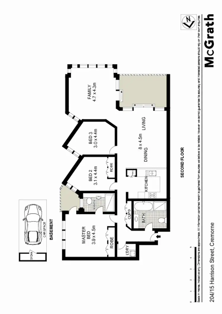 Floorplan of Homely apartment listing, 204/15 Harrison Street, Cremorne NSW 2090