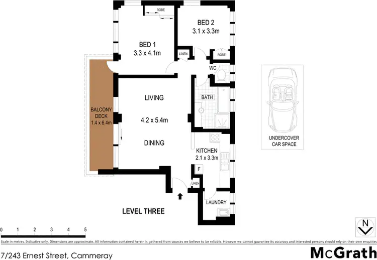 Floorplan of Homely apartment listing, 7/243 Ernest Street, Cammeray NSW 2062