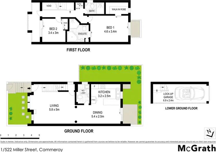 Floorplan of Homely townhouse listing, 1/522 Miller Street, Cammeray NSW 2062