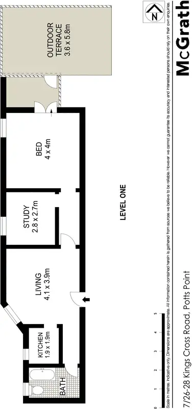 Floorplan of Homely apartment listing, 7/26 Kings Cross Road, Potts Point NSW 2011