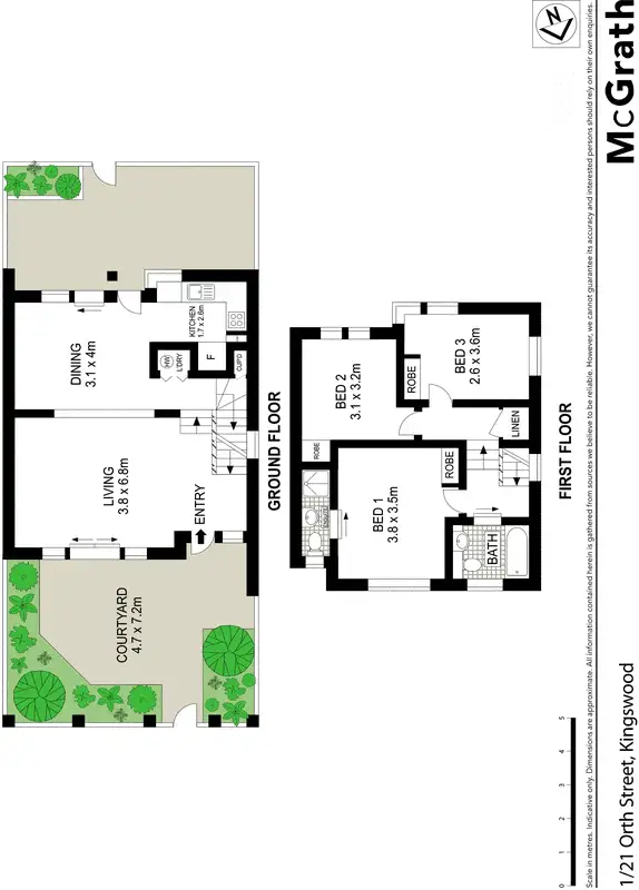 Floorplan of Homely townhouse listing, 1/21 Orth Street, Kingswood NSW 2747