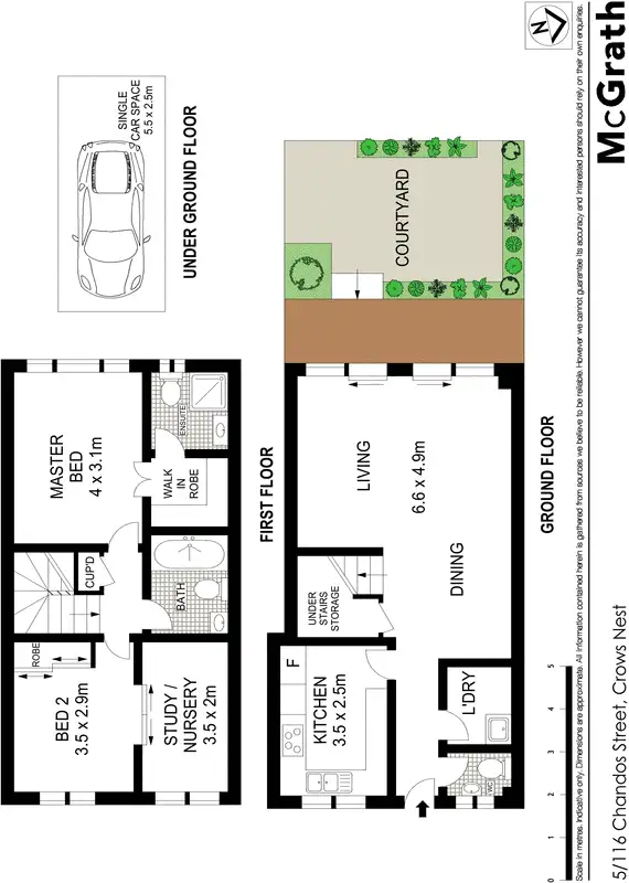 Floorplan of Homely townhouse listing, 5/116 Chandos Street, Crows Nest NSW 2065