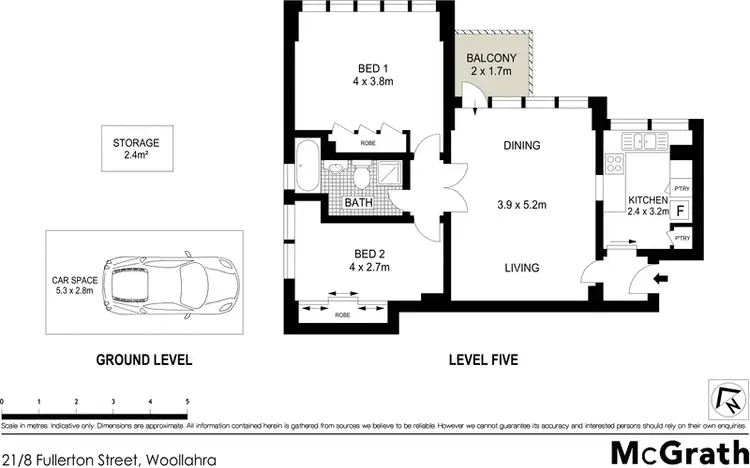 Floorplan of Homely apartment listing, 21/8 Fullerton Street, Woollahra NSW 2025