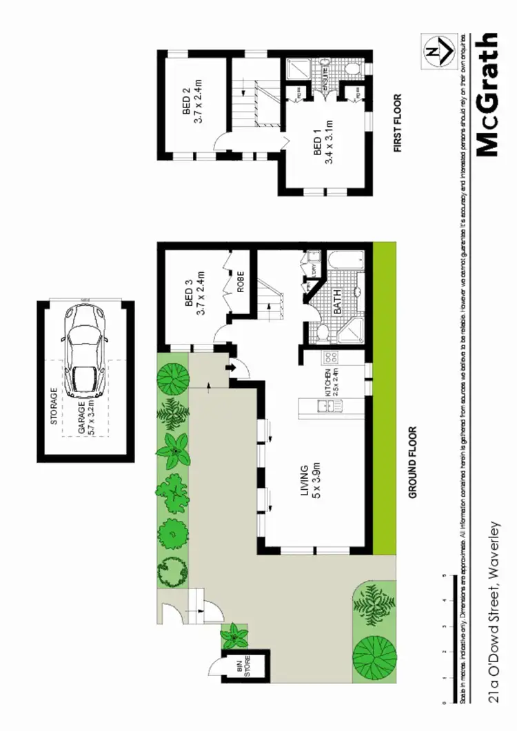 Floorplan of Homely townhouse listing, 21A O'Dowd Street, Waverley NSW 2024