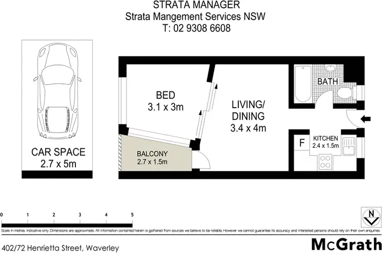 Floorplan of Homely apartment listing, 409/72 Henrietta Street, Waverley NSW 2024