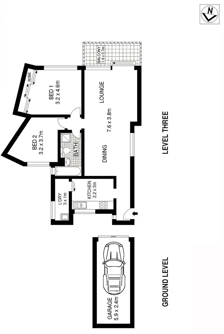 Floorplan of Homely apartment listing, 16/7 Leichhardt Street, Waverley NSW 2024