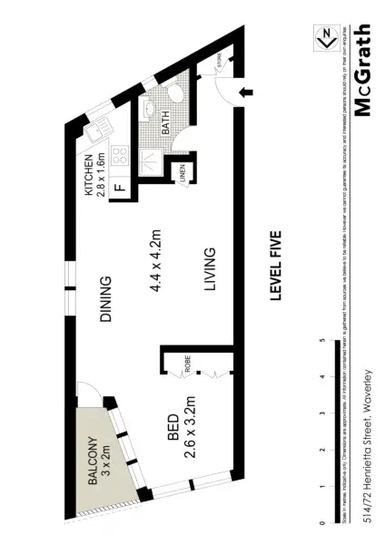 Floorplan of Homely apartment listing, 514/72 Henrietta Street, Waverley NSW 2024